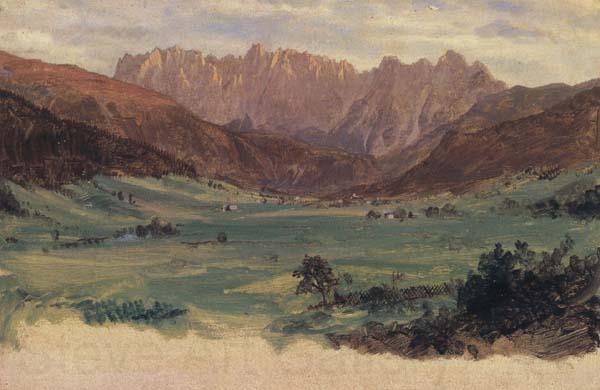 Frederic E.Church Hinter Schonau and Reiteralp Mountains,Bavaria Spain oil painting art